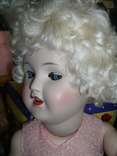 Большая старинная кукла папье-маше с зубками (на резинках. с подвижными глазами). СССР, фото №5