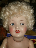 Большая старинная кукла папье-маше с зубками (на резинках. с подвижными глазами). СССР, фото №6