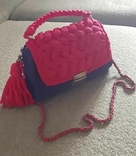 Модная стильная сумка вязаная из трикотажной пряжи Лапша., фото №7