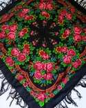 Национальный шерстяной платок Украинские пионы 93см, photo number 2