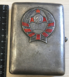 Серебряный портсигар СССР с эмалью 875 пробы, фото №7