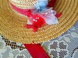  Соломенная шляпа с цветами для куклы Германия, фото №5
