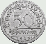 20. Germany 50 pfennigs, 1920 year. Mark of the Mondvor "J" Hamburg, photo number 2