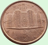 71.Italy two coins 1 euro cent, 2005 and 2017, photo number 4