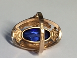 Золотой перстень c искуственным Александритом, фото №7