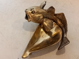 Бронзовая статуэтка, пепельница Нимор Морской бычок, бронза или латунь, фото №8