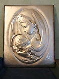 Икона Божией матери с младенцем. Серебро 925 проба. Италия. 40 на 33., фото №2