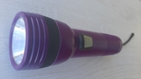 Фонарь на больших батарейках D (R20)фиолетовый, фото №4
