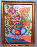 Tapestry Antique Painting Under Glass Frame Wood, photo number 2