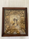 Икона Божьей Матери в серебряном окладе 84, в киоте, фото №8