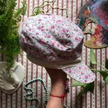 Кепка кепи на девочку в цветы хлопок ручная работа, photo number 4