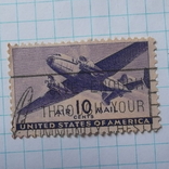 Марка.США.1941-1944 Двухмоторный транспортный самолет, фото №2