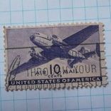Марка.США.1941-1944 Двухмоторный транспортный самолет, фото №3