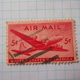 Марка.США.1946 Skymaster, фото №4