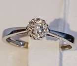 Кольцо каблучка Малинка помолвка бриллиант діамант золото 585 15,5р, фото №2