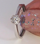 Кольцо каблучка Малинка помолвка бриллиант діамант золото 585 15,5р, фото №3