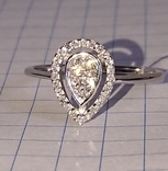 Кольцо Каблучка Капля бриллиант діамант белое золото 585 16,5р, фото №6