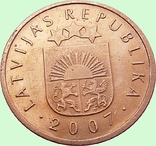 120.Latvia 2 centimes, 2007, photo number 2