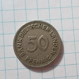  Германия. ФРГ 50 пфеннигов, 1949 "J", фото №2