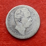 Италия 2 лиры 1881 серебро Умберто I, фото №3