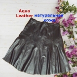 Aqua Leather Шикарная Кожаная батальная юбка из мягкой кожи черная, photo number 3