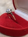 Золотое кольцо со вставкой брильянта старой огранки 0,9 ct, фото №5