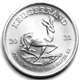 1 Крюгерранд (Krugerrand). 2021. Южная Африка (серебро 9999, вес 31,1 г), фото №2