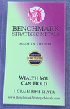 Слиток серебра мультиколор 999 пробы США USA 1 гран с сертификатом подлинности, фото №3