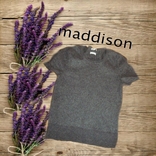 Maddison Кашемировый женский теплый свитер короткий рукав графит меланж М/L, photo number 3