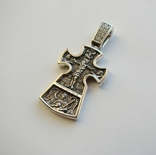Православный серебряный (925) крест Распятие. Благоразумный разбойник, фото №4
