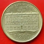 200 лир 1990 Италия - 100 лет основания Государственного Совета, фото №5