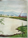 Картина 100х70 "Озеро Калтушное Сопка Любви" Грибок Д. К. 1985г., фото №4