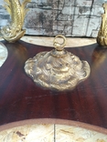 Деревянный стол с мрамором и бронзой "Рыбы" арт. 0901, фото №5