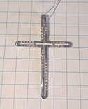 Крестик Хрестик Сага бриллианты діамант белое золото 585 Р-р 2,5х3,5 см, фото №3