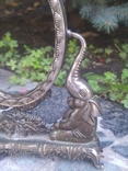 Антикварная Рамка рама для зеркала, фотографии серебрение Слоны тяжелый металл Франци, фото №4