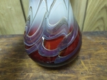 Стеклянная ваза из многоцветного стекла. Высота 29см, фото №7