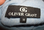 Oliver Grant 100 % шерсть Шерстяной гольф голубой меланж в рубчик унисекс, numer zdjęcia 9