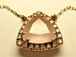 Золотой кулон бриллианты розовый топаз, photo number 2