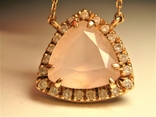 Золотой кулон бриллианты розовый топаз, фото №11