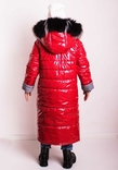Зимове супер довге пальто Climber зі світловідбивачами червоне 116 ріст 1065a116, фото №3