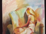 Картина І. Сіра Сіра дівчина в кріслі оголена олія, полотно, фото №3