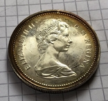Канада 1 долар, ювілейний, полір. штемпель 1973р, патина, фото №2