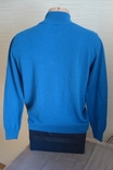 Кашемировый Итальянский шикарный мужской свитер на замке лазурного цвета 48/50, фото №5
