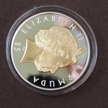 2002 Бермудские острова Серебро, 5 долларов 'Золотой юбилей' m28, фото №6