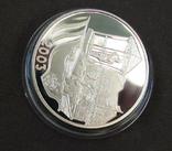 2003 Бермудские острова Серебро, 5 долларов 'Золотой юбилей' m29, фото №3