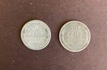 Стальной оцинкованный цент США пшеничный 2 шт 1943 г. Лот 2, фото №3