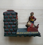 Копилка игрушка Artillery Bank JE Stevens Antique Americana Toy Coin Box, фото №4