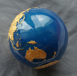 Планета Земля монета сфера (дефект) / 3 oz / шар позолота / Барбадос 2021, фото №6