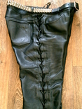 Защитные кожаные штаны с ремнем, фото №12