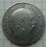 2 марки, Саксония. 1876 год. - Е., фото №3